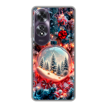 Силиконовый чехол на OPPO A60 с принтом Новый год