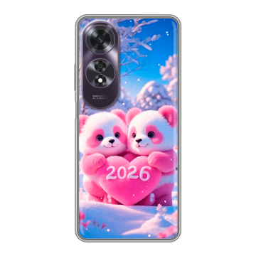 Силиконовый чехол на OPPO A60 с принтом Новый год
