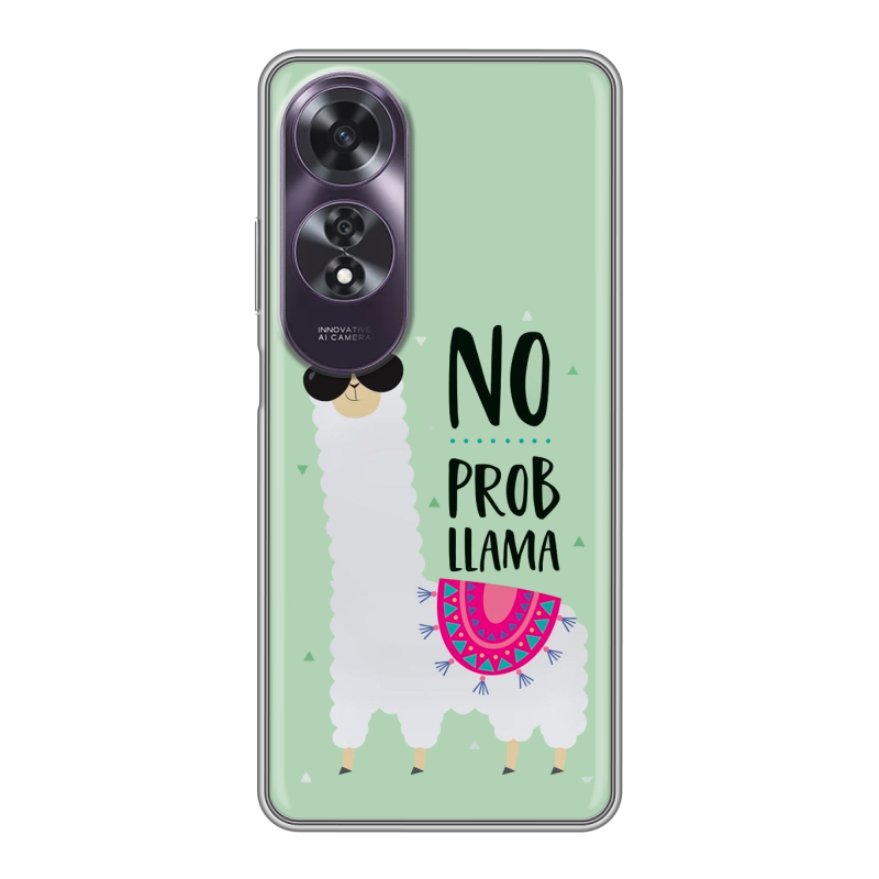 Силиконовый чехол на OPPO A60 с принтом Лама Силиконовый чехол на OPPO A60 с принтом Лама