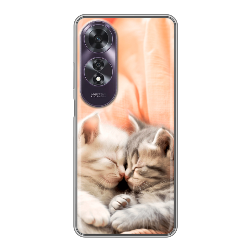 Силиконовый чехол на OPPO A60 с принтом Котята Силиконовый чехол на OPPO A60 с принтом Котята