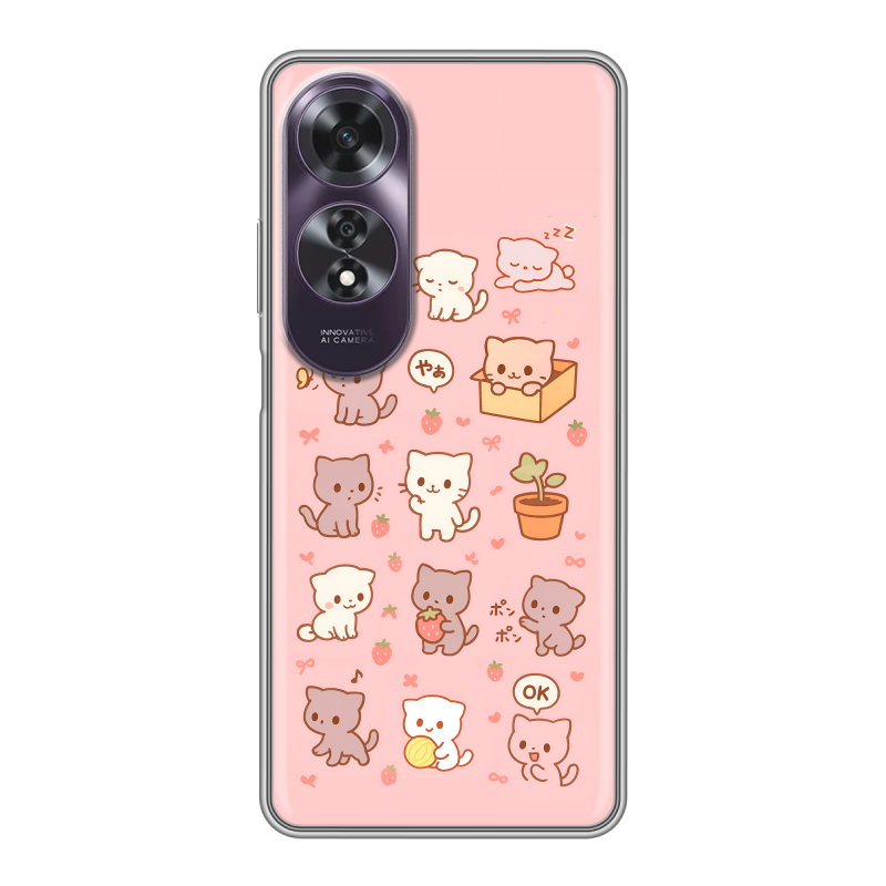Силиконовый чехол на OPPO A60 с принтом Hello Kitty Хелоу Кити Силиконовый чехол на OPPO A60 с принтом Hello Kitty Хелоу Кити