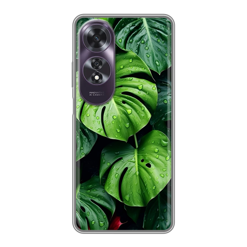 Силиконовый чехол на OPPO A60 с принтом Листья Силиконовый чехол на OPPO A60 с принтом Листья