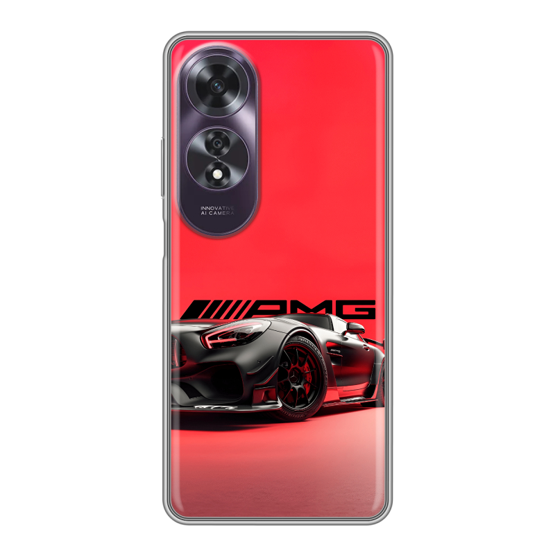 Силиконовый чехол на OPPO A60 с принтом Мерседес Mercedes AMG Силиконовый чехол на OPPO A60 с принтом Мерседес Mercedes AMG