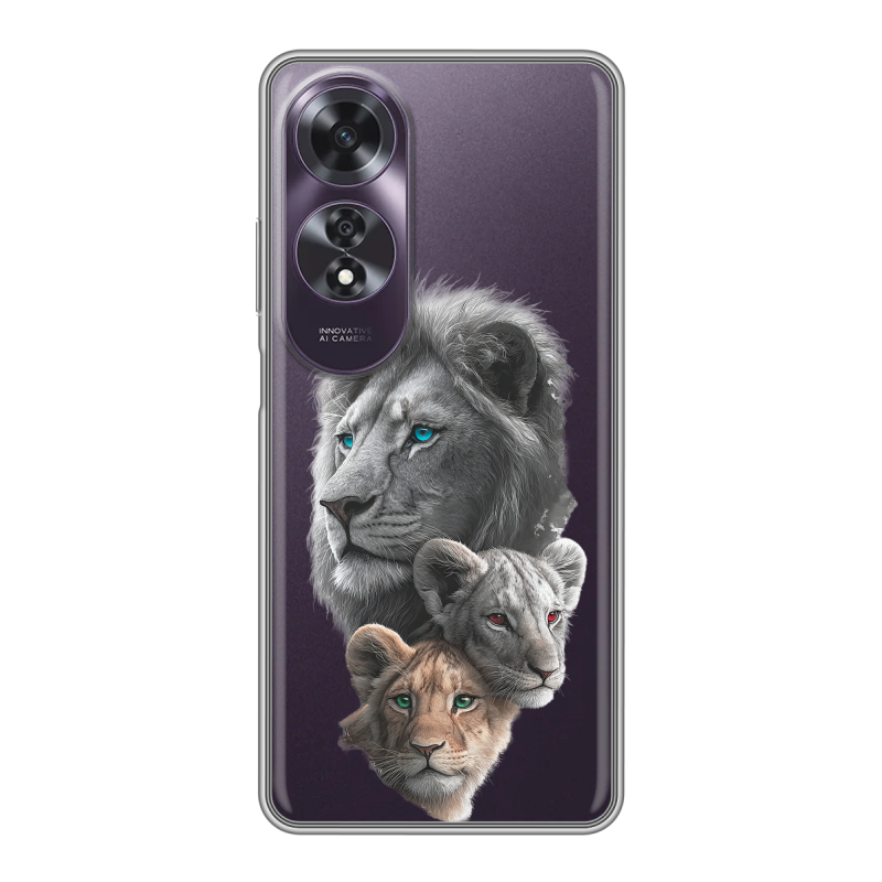 Силиконовый чехол на OPPO A60 с принтом Львы Силиконовый чехол на OPPO A60 с принтом Львы