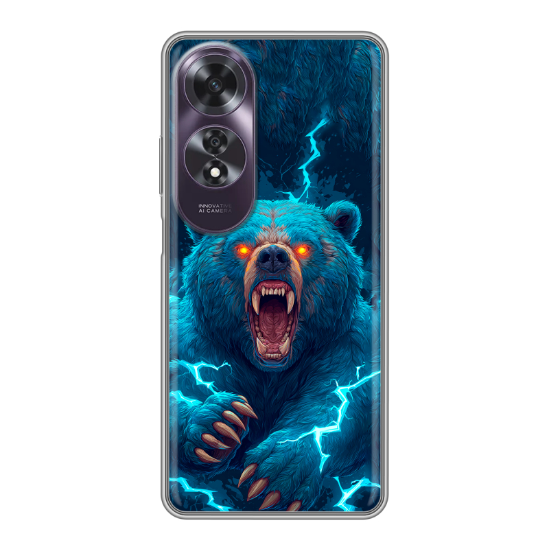 Силиконовый чехол на OPPO A60 с принтом Медведь Силиконовый чехол на OPPO A60 с принтом Медведь