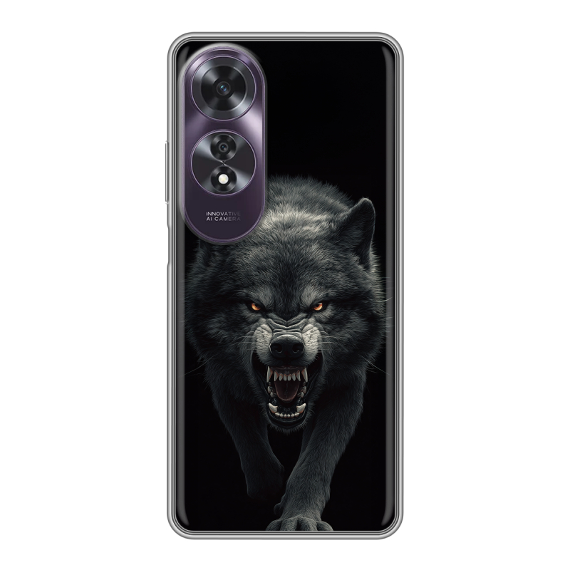 Силиконовый чехол на OPPO A60 с принтом Волк Силиконовый чехол на OPPO A60 с принтом Волк