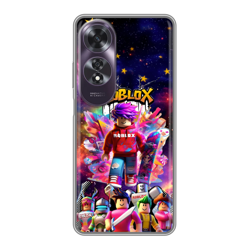 Силиконовый чехол на OPPO A60 с принтом Roblox Роблокс Силиконовый чехол на OPPO A60 с принтом Roblox Роблокс