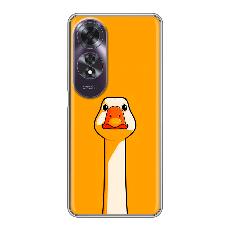 Силиконовый чехол на OPPO A60 с принтом Смешная утка Силиконовый чехол на OPPO A60 с принтом Смешная утка