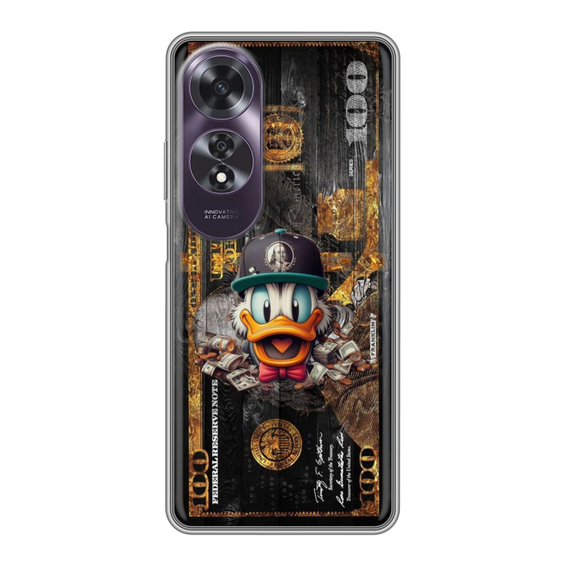 Силиконовый чехол на OPPO A60 с принтом Дональд Дак Доллар Силиконовый чехол на OPPO A60 с принтом Дональд Дак Доллар