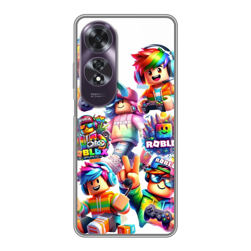 Силиконовый чехол на OPPO A60 с принтом Roblox Роблокс Силиконовый чехол на OPPO A60 с принтом Roblox Роблокс
