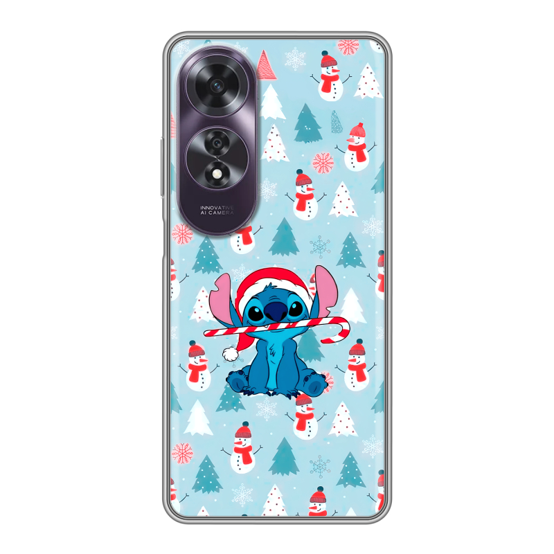 Силиконовый чехол на OPPO A60 с принтом Стич Новый год Силиконовый чехол на OPPO A60 с принтом Стич Новый год