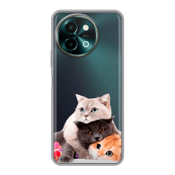 Силиконовый чехол на Vivo Y38 5g с принтом Кошки