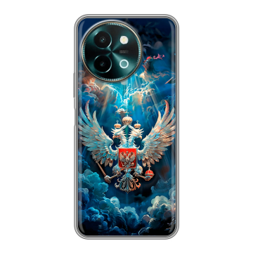 Силиконовый чехол на Vivo Y38 с принтом Герб флаг России