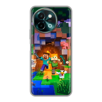 Силиконовый чехол на Vivo Y38 с принтом Майнкрафт Minecraft Силиконовый чехол на Vivo Y38 с принтом Майнкрафт Minecraft