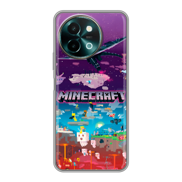 Силиконовый чехол на Vivo Y38 с принтом Майнкрафт Minecraft