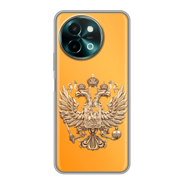 Силиконовый чехол на Vivo Y38 с принтом Герб Флаг России Силиконовый чехол на Vivo Y38 с принтом Герб Флаг России