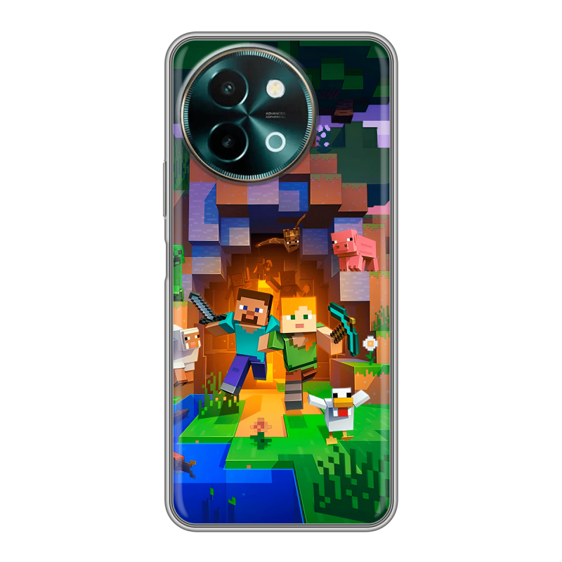 Силиконовый чехол на Vivo Y38 с принтом Майнкрафт Minecraft Силиконовый чехол на Vivo Y38 с принтом Майнкрафт Minecraft