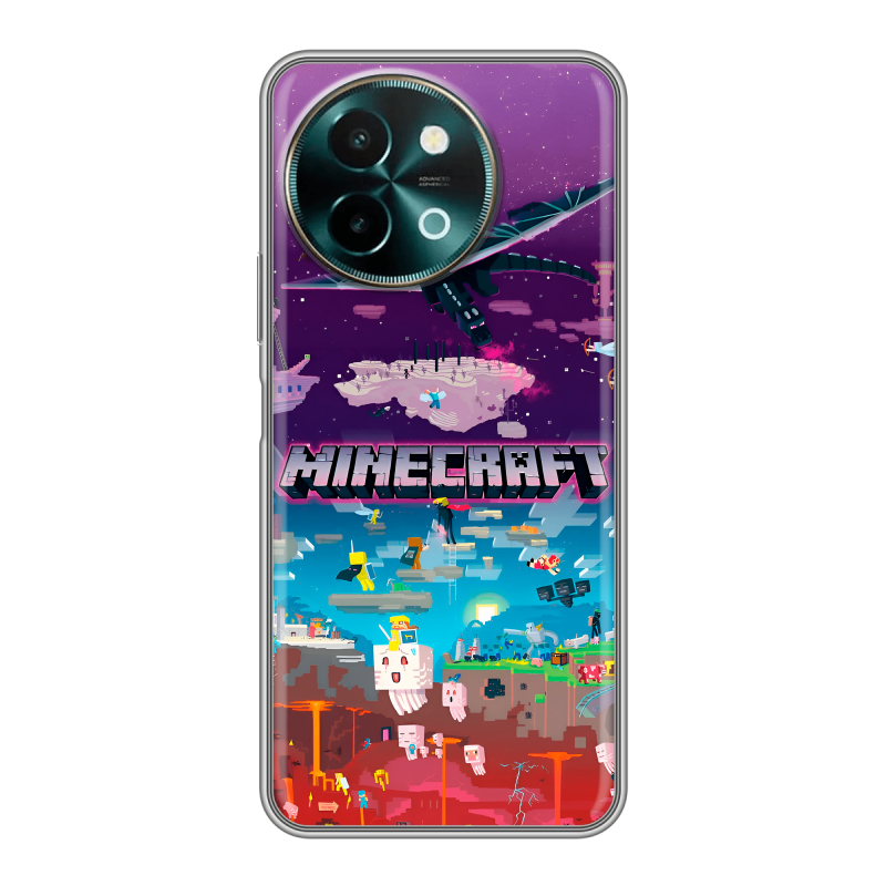 Силиконовый чехол на Vivo Y38 с принтом Майнкрафт Minecraft Силиконовый чехол на Vivo Y38 с принтом Майнкрафт Minecraft