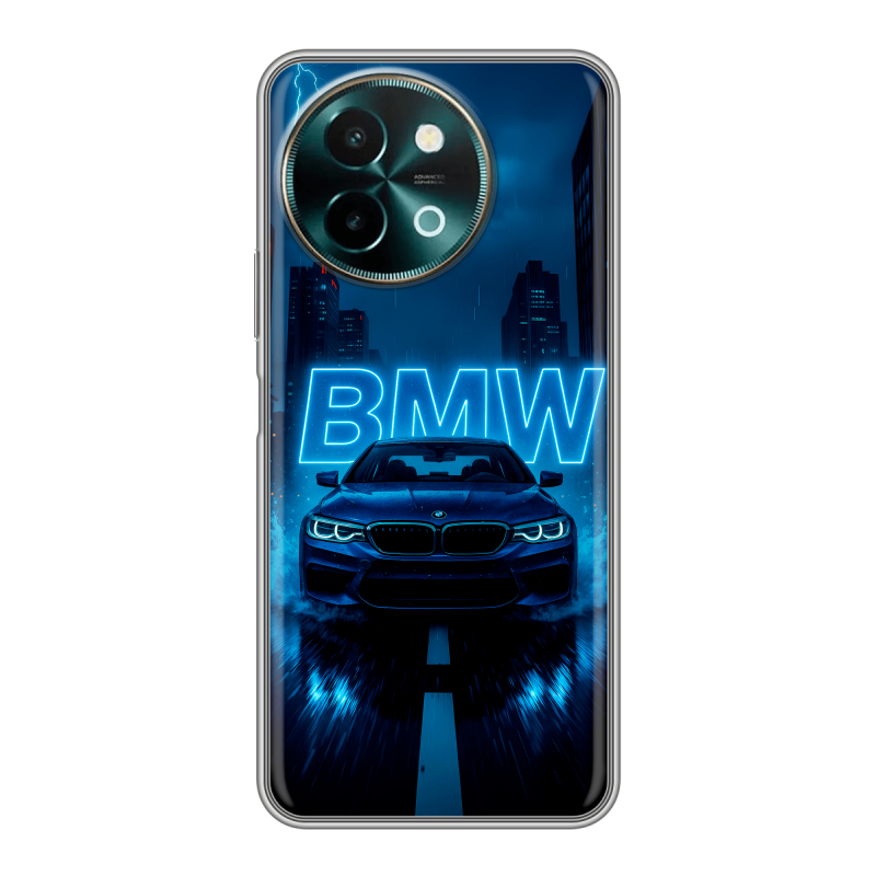 Силиконовый чехол на Vivo Y38 с принтом BMW БМВ Силиконовый чехол на Vivo Y38 с принтом BMW БМВ