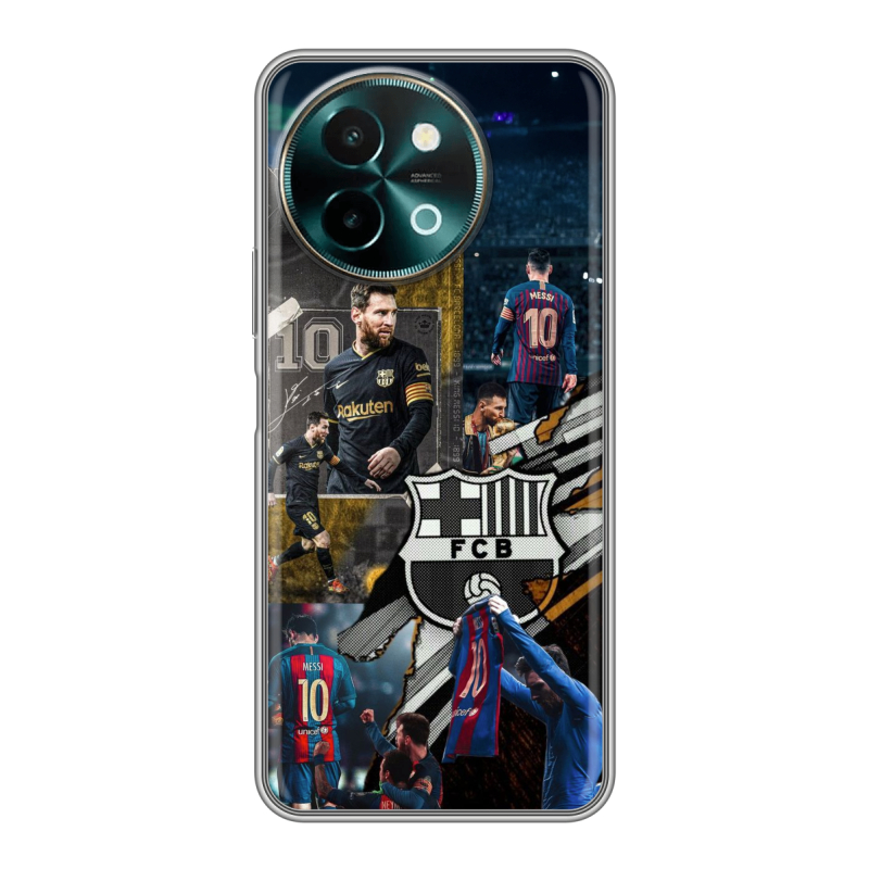 Силиконовый чехол на Vivo Y38 с принтом Messi Barcelona Силиконовый чехол на Vivo Y38 с принтом Messi Barcelona