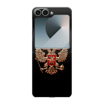 Пластиковый чехол на Samsung Galaxy Z Flip 6 с принтом Герб России Пластиковый чехол на Samsung Galaxy Z Flip 6 с принтом Герб России