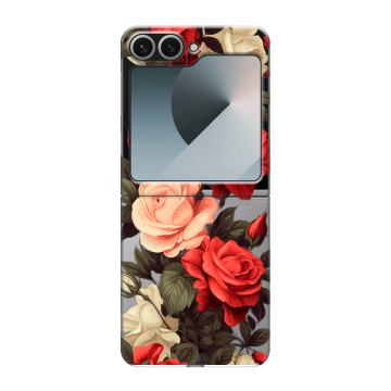 Пластиковый чехол на Samsung Galaxy Z Flip 6 с принтом Розы Пластиковый чехол на Samsung Galaxy Z Flip 6 с принтом Розы