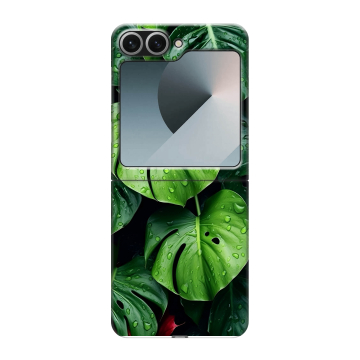 Пластиковый чехол на Samsung Galaxy Z Flip 6 с принтом Листья Пластиковый чехол на Samsung Galaxy Z Flip 6 с принтом Листья