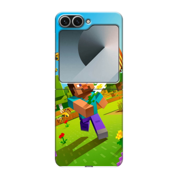 Пластиковый чехол на Samsung Galaxy Z Flip 6 с принтом Майнкрафт Minecraft