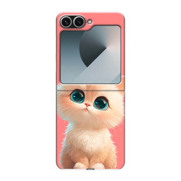 Пластиковый чехол на Samsung Galaxy Z Flip 6 с принтом Розовый котенок Пластиковый чехол на Samsung Galaxy Z Flip 6 с принтом Розовый котенок