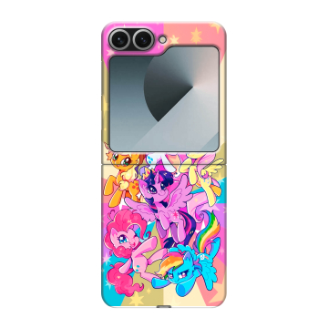 Пластиковый чехол на Samsung Galaxy Z Flip 6 с принтом My little pony Дружба чудо Пластиковый чехол на Samsung Galaxy Z Flip 6 с принтом My little pony Дружба чудо