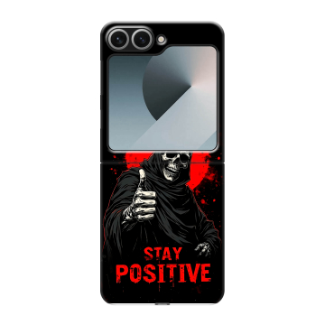 Пластиковый чехол на Samsung Galaxy Z Flip 6 с принтом смешной скелет Пластиковый чехол на Samsung Galaxy Z Flip 6 с принтом смешной скелет
