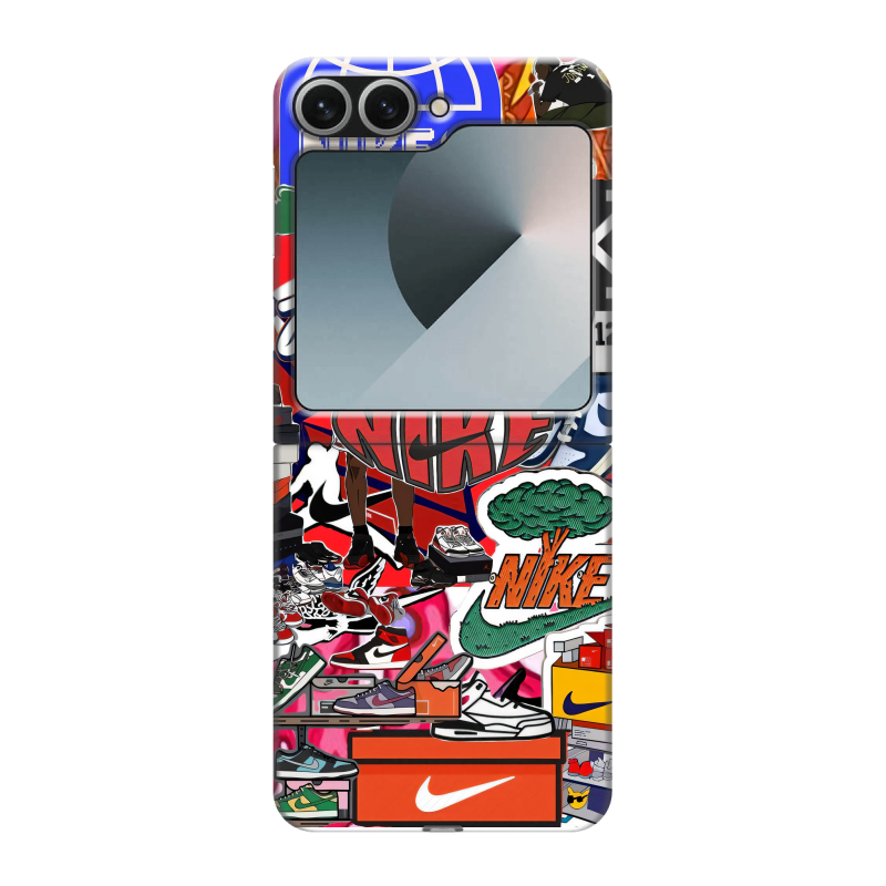 Пластиковый чехол на Samsung Galaxy Z Flip 6 с принтом Найк Nike яркий Пластиковый чехол на Samsung Galaxy Z Flip 6 с принтом Найк Nike яркий