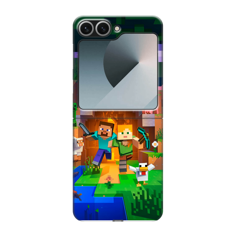 Пластиковый чехол на Samsung Galaxy Z Flip 6 с принтом Майнкрафт Minecraft Пластиковый чехол на Samsung Galaxy Z Flip 6 с принтом Майнкрафт Minecraft