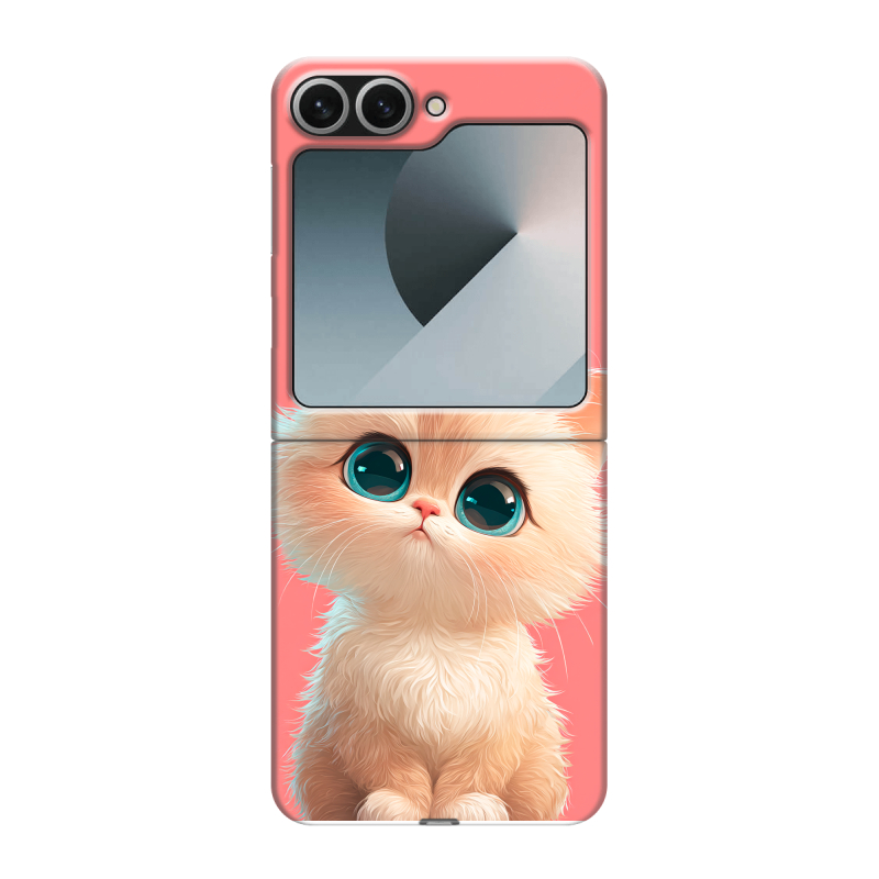 Пластиковый чехол на Samsung Galaxy Z Flip 6 с принтом Розовый котенок Пластиковый чехол на Samsung Galaxy Z Flip 6 с принтом Розовый котенок