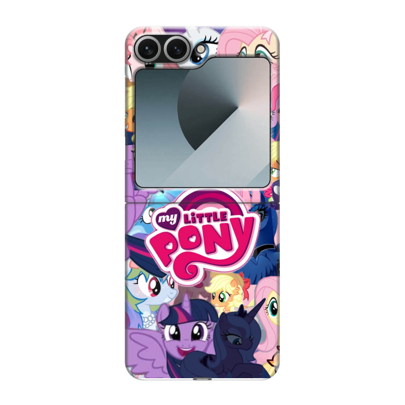 Пластиковый чехол на Samsung Galaxy Z Flip 6 с принтом My little pony Дружба чудо Пластиковый чехол на Samsung Galaxy Z Flip 6 с принтом My little pony Дружба чудо