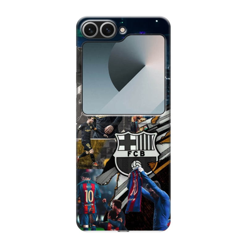Пластиковый чехол на Samsung Galaxy Z Flip 6 с принтом Messi Barcelona Пластиковый чехол на Samsung Galaxy Z Flip 6 с принтом Messi Barcelona