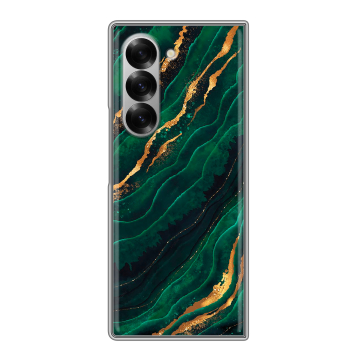 Пластиковый чехол на Samsung Galaxy Z Fold 6 с принтом Мрамор зеленое золото Пластиковый чехол на Samsung Galaxy Z Fold 6 с принтом Мрамор зеленое золото