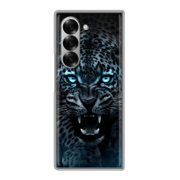 Пластиковый чехол на Samsung Galaxy Z Fold 6 с принтом Темный леопард Пластиковый чехол на Samsung Galaxy Z Fold 6 с принтом Темный леопард