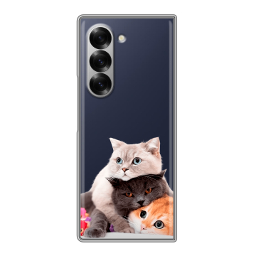 Пластиковый чехол на Samsung Galaxy Z Fold 6 с принтом Кошки Пластиковый чехол на Samsung Galaxy Z Fold 6 с принтом Кошки