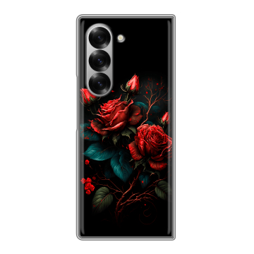 Пластиковый чехол на Samsung Galaxy Z Fold 6 с принтом Розы красные Пластиковый чехол на Samsung Galaxy Z Fold 6 с принтом Розы красные