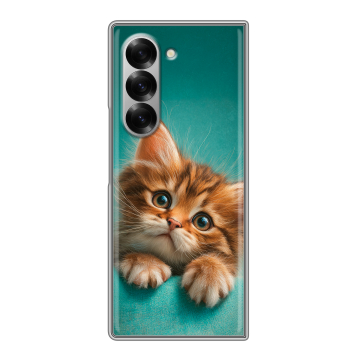 Пластиковый чехол на Samsung Galaxy Z Fold 6 с принтом котенок Пластиковый чехол на Samsung Galaxy Z Fold 6 с принтом котенок