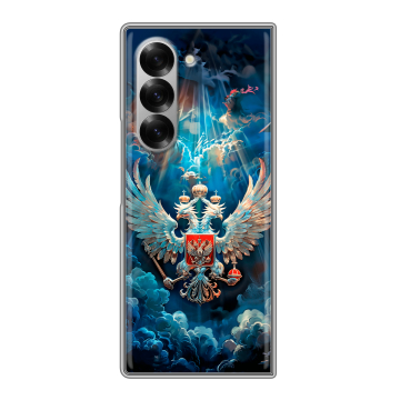 Пластиковый чехол на Samsung Galaxy Z Fold 6 с принтом Герб флаг России Пластиковый чехол на Samsung Galaxy Z Fold 6 с принтом Герб флаг России