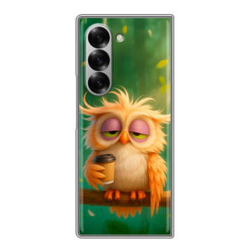 Пластиковый чехол на Samsung Galaxy Z Fold 6 с принтом сова Пластиковый чехол на Samsung Galaxy Z Fold 6 с принтом сова