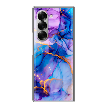 Пластиковый чехол на Samsung Galaxy Z Fold 6 с принтом синий мрамор Пластиковый чехол на Samsung Galaxy Z Fold 6 с принтом синий мрамор