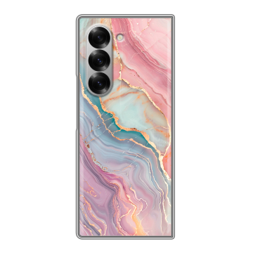 Пластиковый чехол на Samsung Galaxy Z Fold 6 с принтом розовый мрамор Пластиковый чехол на Samsung Galaxy Z Fold 6 с принтом розовый мрамор