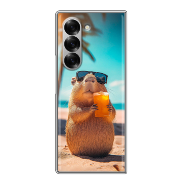 Пластиковый чехол на Samsung Galaxy Z Fold 6 с принтом Капибара Пластиковый чехол на Samsung Galaxy Z Fold 6 с принтом Капибара