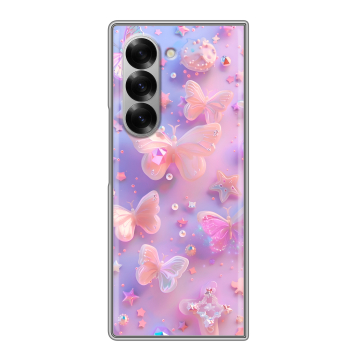 Пластиковый чехол на Samsung Galaxy Z Fold 6 с принтом Бабочки Пластиковый чехол на Samsung Galaxy Z Fold 6 с принтом Бабочки