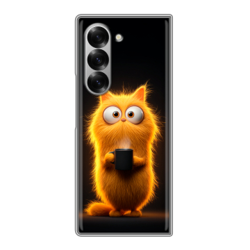 Пластиковый чехол на Samsung Galaxy Z Fold 6 с принтом Смешной кот Пластиковый чехол на Samsung Galaxy Z Fold 6 с принтом Смешной кот