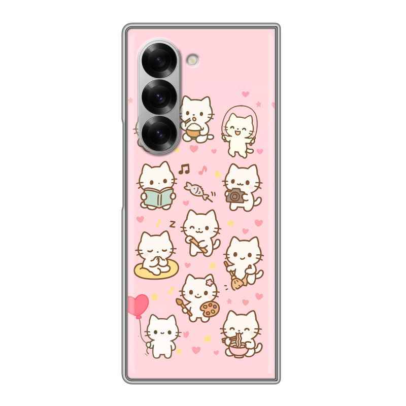 Пластиковый чехол на Samsung Galaxy Z Fold 6 с принтом Hello Kitty Хелоу Кити Пластиковый чехол на Samsung Galaxy Z Fold 6 с принтом Hello Kitty Хелоу Кити