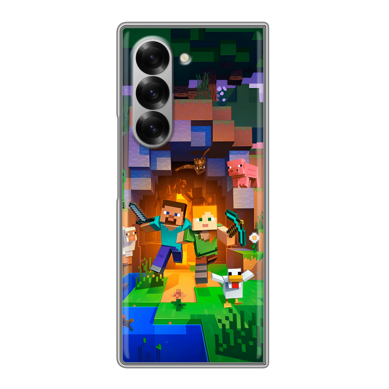 Пластиковый чехол на Samsung Galaxy Z Fold 6 с принтом Майнкрафт Minecraft Пластиковый чехол на Samsung Galaxy Z Fold 6 с принтом Майнкрафт Minecraft